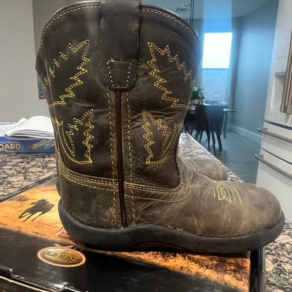 OLD WEST TODDLER COWBOY BOOTS - ROUND TOE - Picture 8 of 10